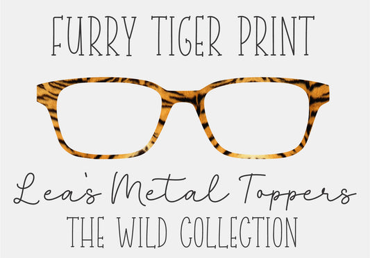 FURRY TIGER PRINT Eyewear Frame Toppers COMES WITH MAGNETS