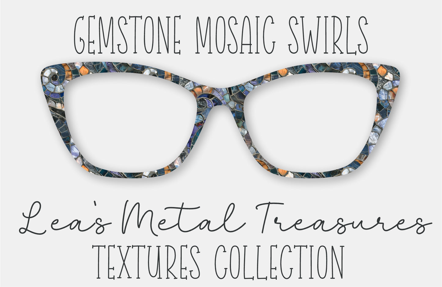 Gemstone Mosaic Swirls Eyewear Frame Toppers COMES WITH MAGNETS