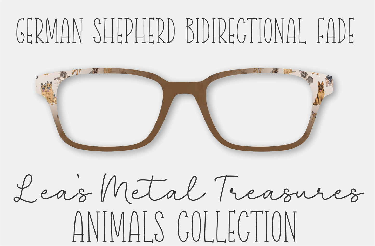 German Shepherd BiDirectional Fade Eyewear Frame Toppers COMES WITH MAGNETS