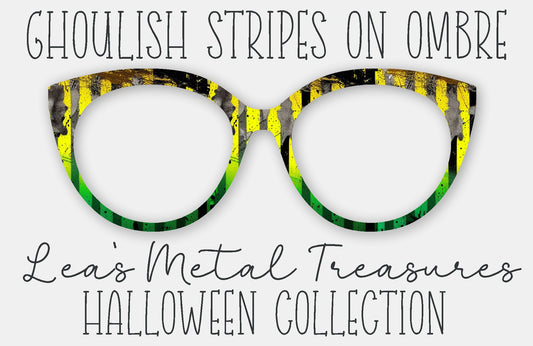 Ghoulish Stripes on Ombre Magnetic Eyewear Frame Toppers - September 25 Topper of the Month