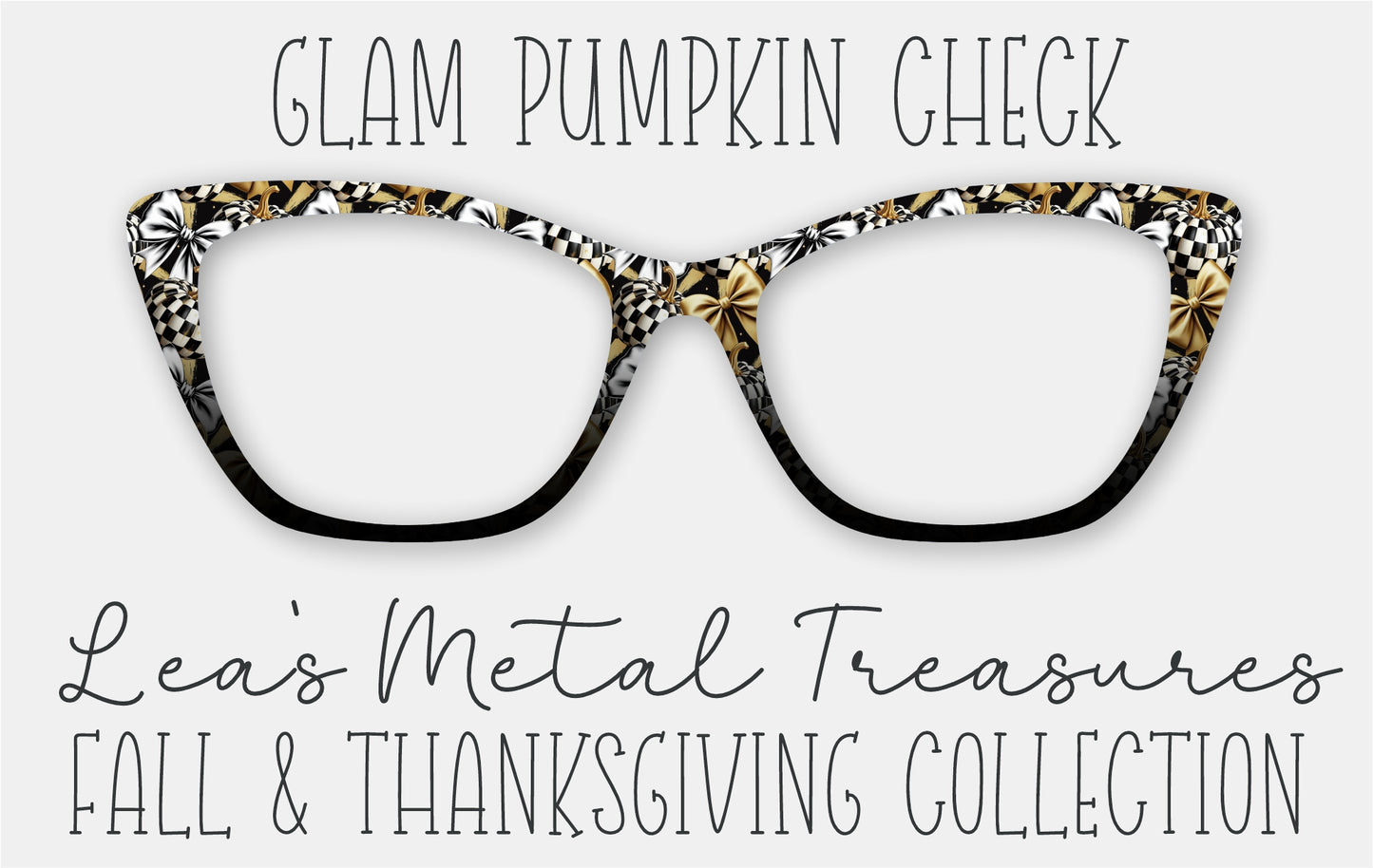 Glam Pumpkin Check Eyewear Frame Toppers • October 2025 Topper of the Month