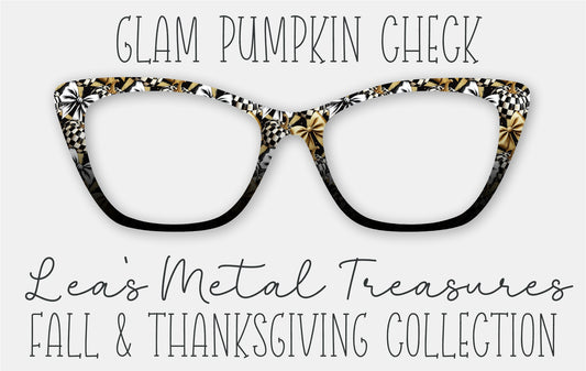 Glam Pumpkin Check Eyewear Frame Toppers • October 2025 Topper of the Month