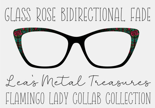 Glass Rose Bidirectional Fade Printed Magnetic Eyeglasses Topper • Flamingo Lady Collab Collection