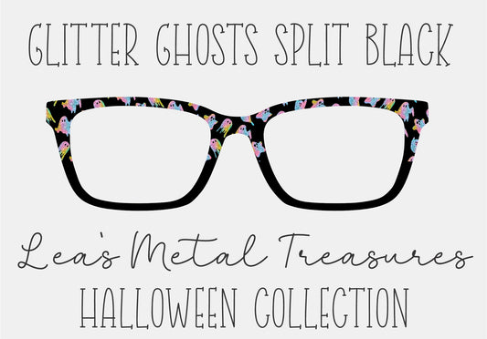 GLITTER GHOST SPLIT BLACK Eyewear Frame Toppers COMES WITH MAGNETS
