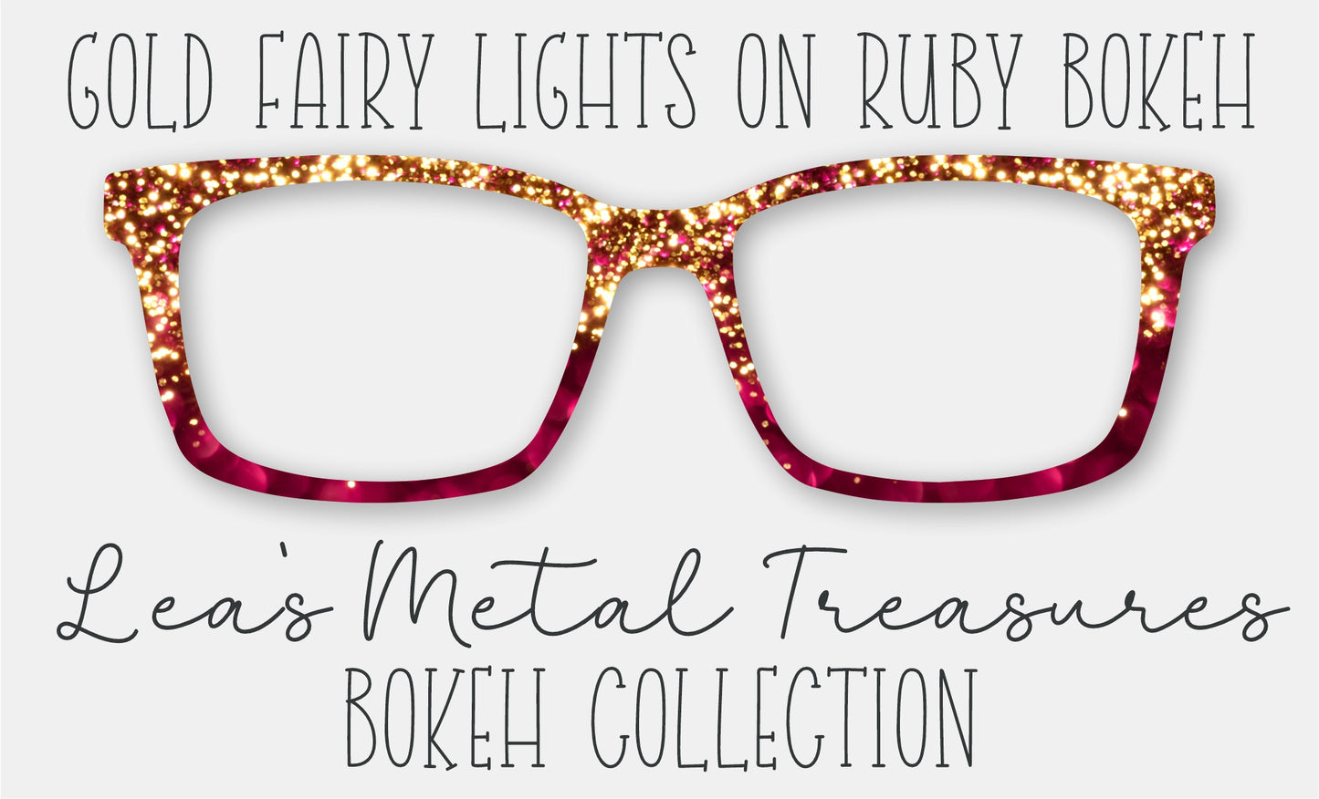 Gold Fairy Lights on Ruby Bokeh Eyewear Frame Toppers