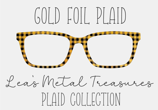 GOLD FOIL PLAID Eyewear Frame Toppers COMES WITH MAGNETS