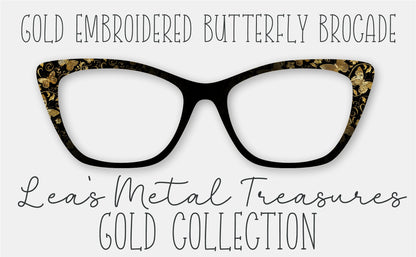 Gold Embroidered Butterfly Brocade Eyewear Frame Toppers COMES WITH MAGNETS