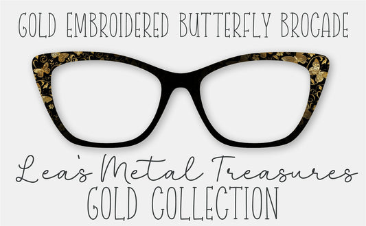 Gold Embroidered Butterfly Brocade Eyewear Frame Toppers COMES WITH MAGNETS