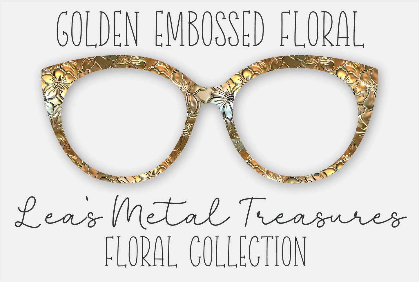 Golden Embossed Floral Eyewear Frame Toppers