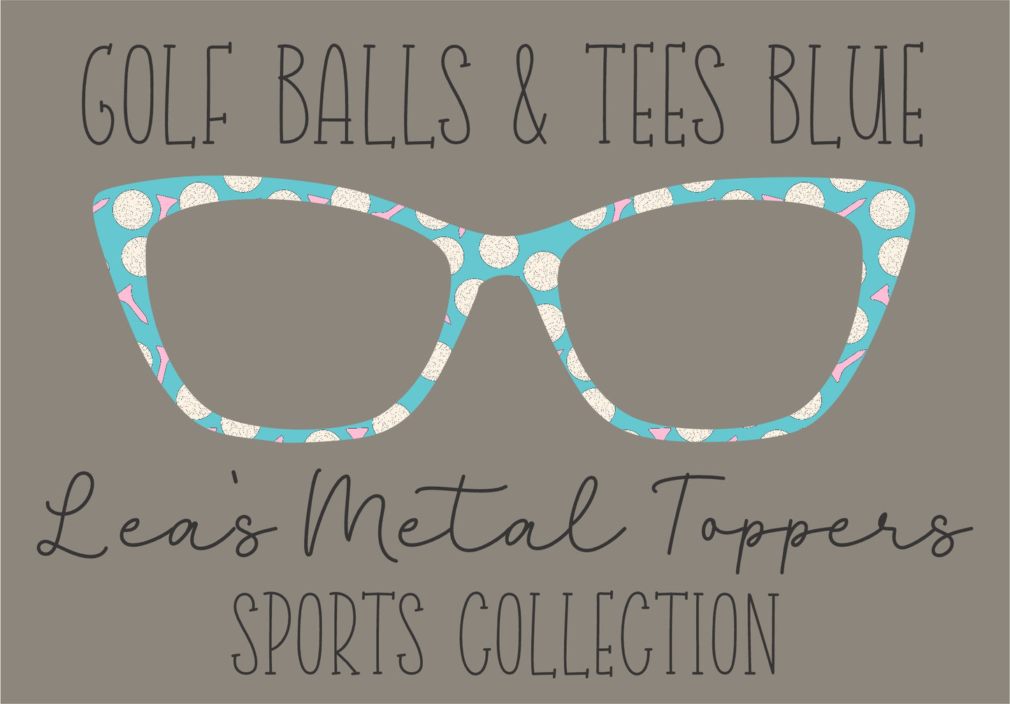 GOLF BALL AND TEES BLUE Eyewear Frame Toppers COMES WITH MAGNETS