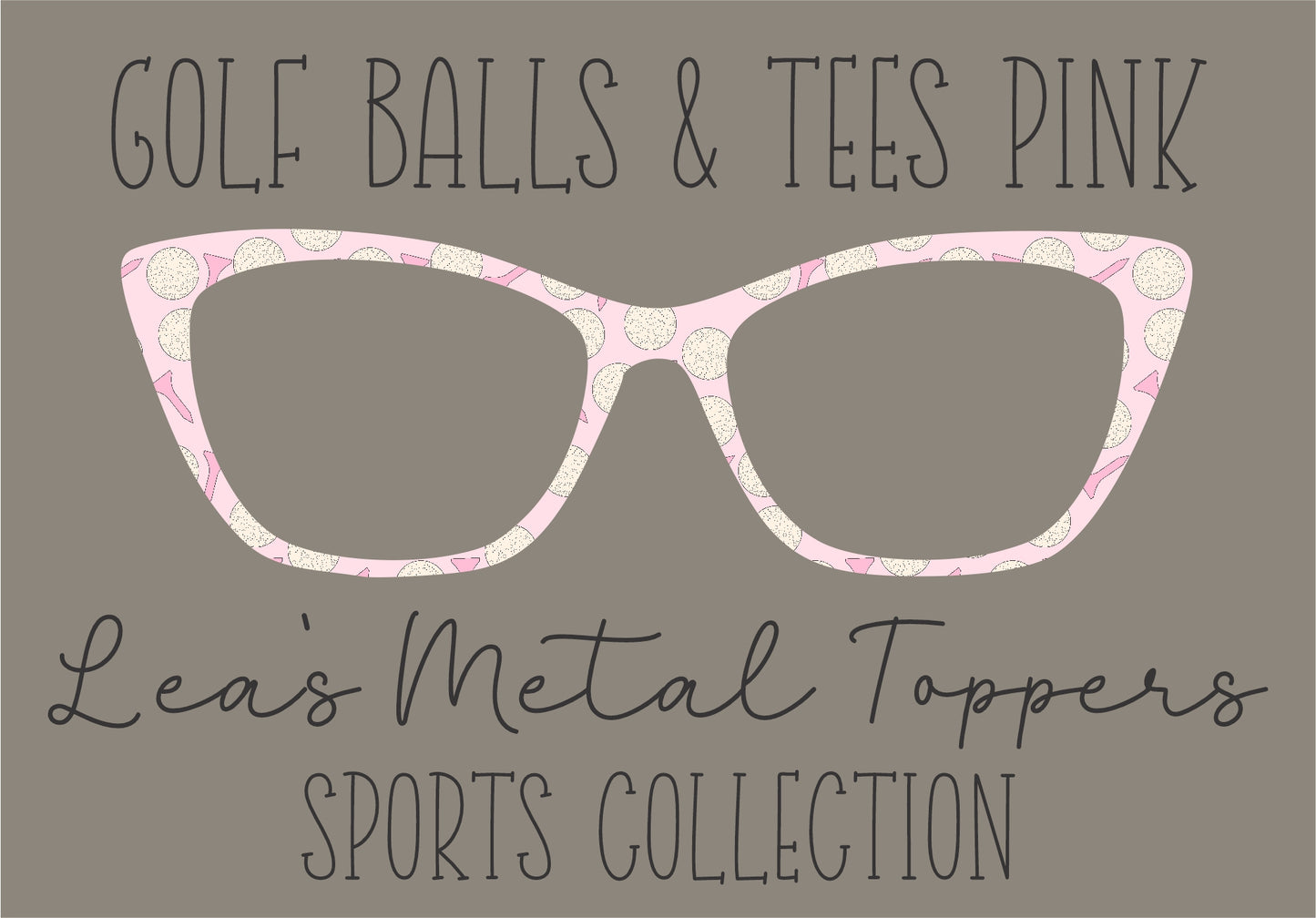 GOLF BALL AND TEES PINK Eyewear Frame Toppers COMES WITH MAGNETS