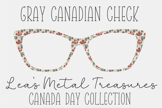 Gray Canadian Check Eyewear Frame Toppers COMES WITH MAGNETS