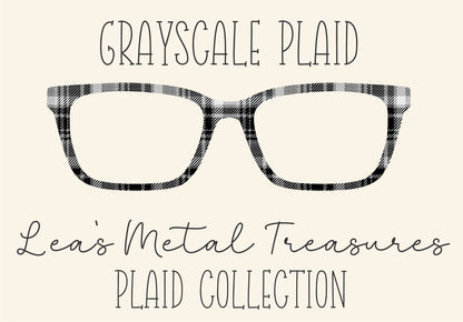 GRAYSCALE PLAID Eyewear Frame Toppers COMES WITH MAGNETS