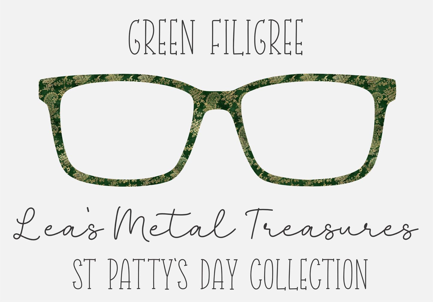 GREEN FILIGREE Eyewear Frame Toppers COMES WITH MAGNETS