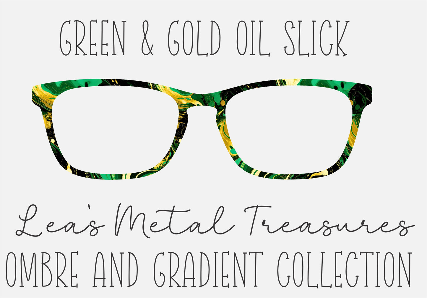 GREEN GOLD OIL SLICK Eyewear Frame Toppers COMES WITH MAGNETS