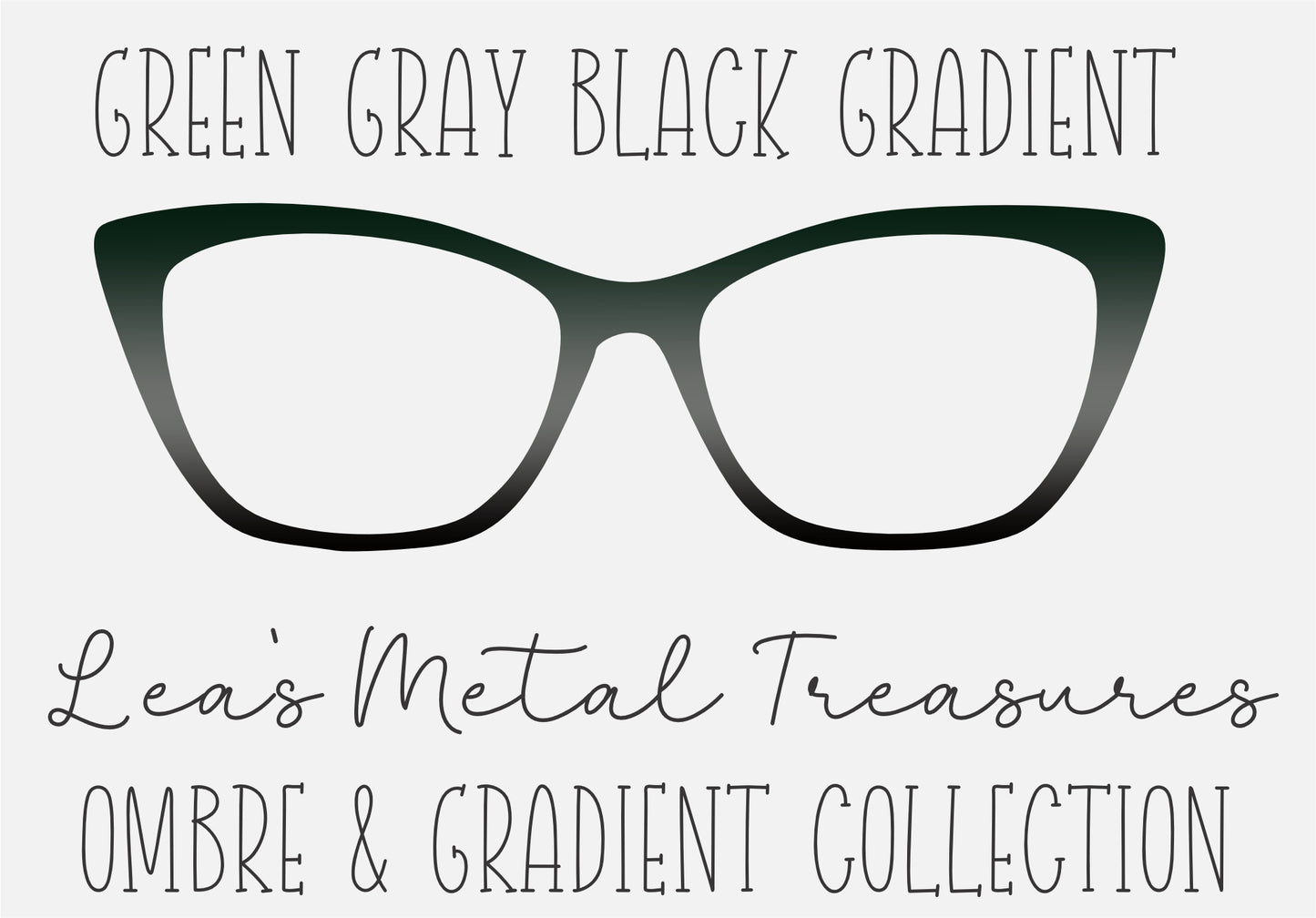 Green Gray Black Gradient 071F13-6D6B6D-000000 Eyewear Frame Toppers COMES WITH MAGNETS