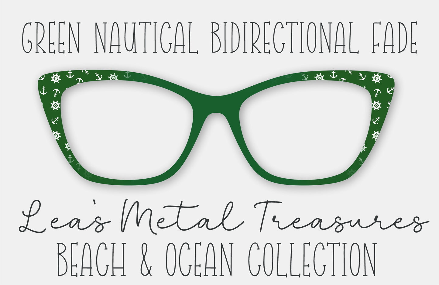 Green Nautical BiDirectional Fade • Magnetic Eyeglasses Toppers