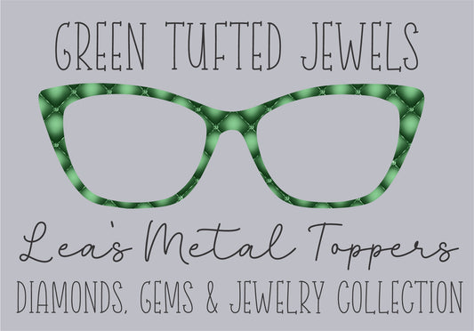 GREEN TUFTED JEWELS Eyewear Frame Toppers COMES WITH MAGNETS