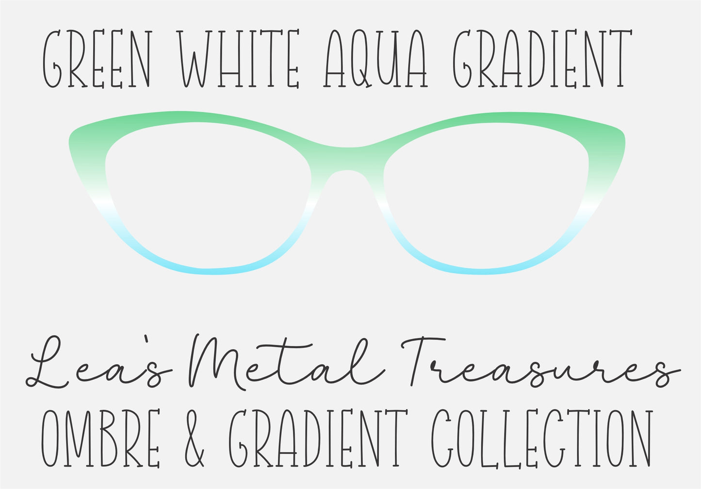 Green White Aqua gradient 0FBA50-white-18D1F2 Eyewear Frame Toppers COMES WITH MAGNETS
