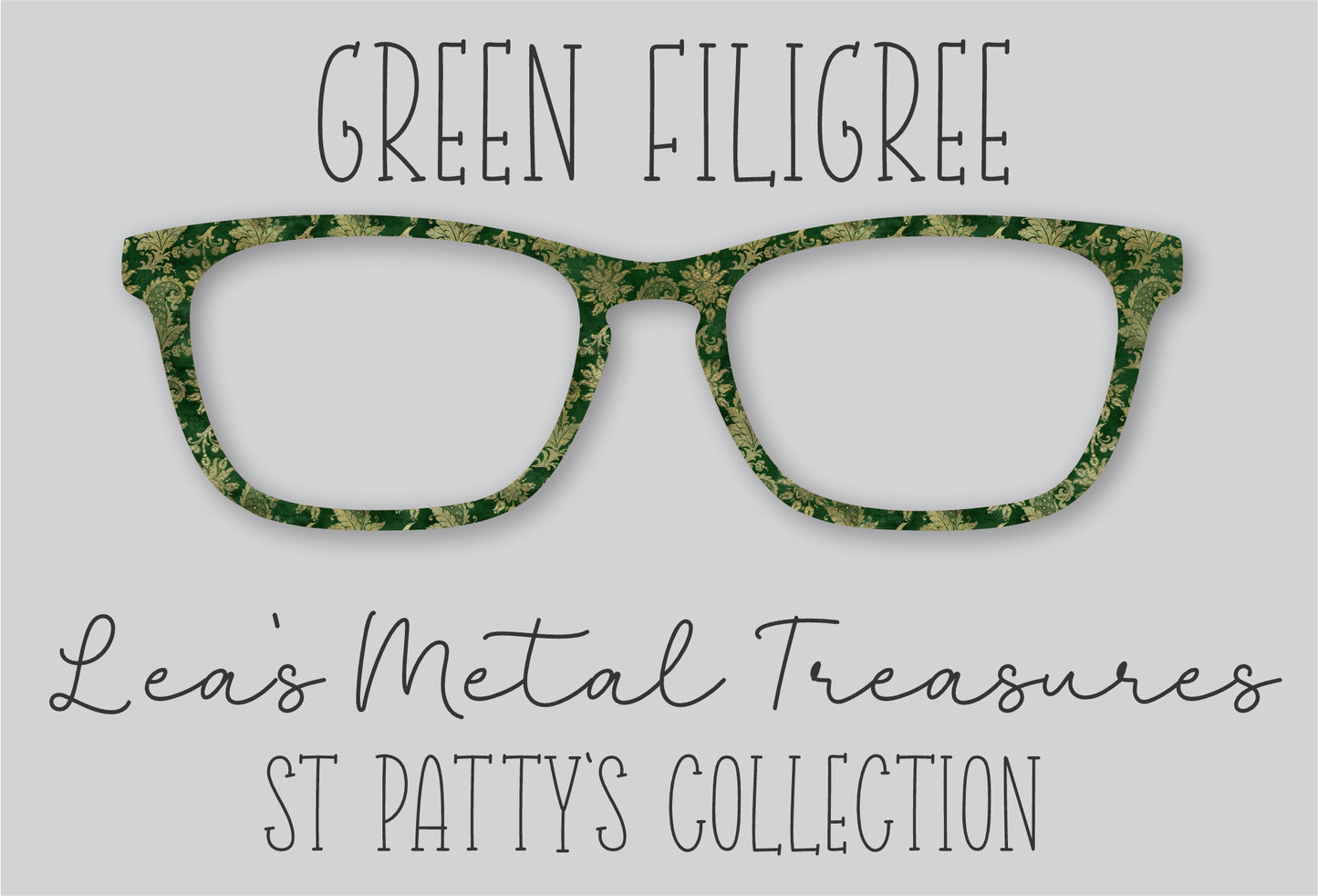 GREEN FILIGREE Eyewear Frame Toppers COMES WITH MAGNETS