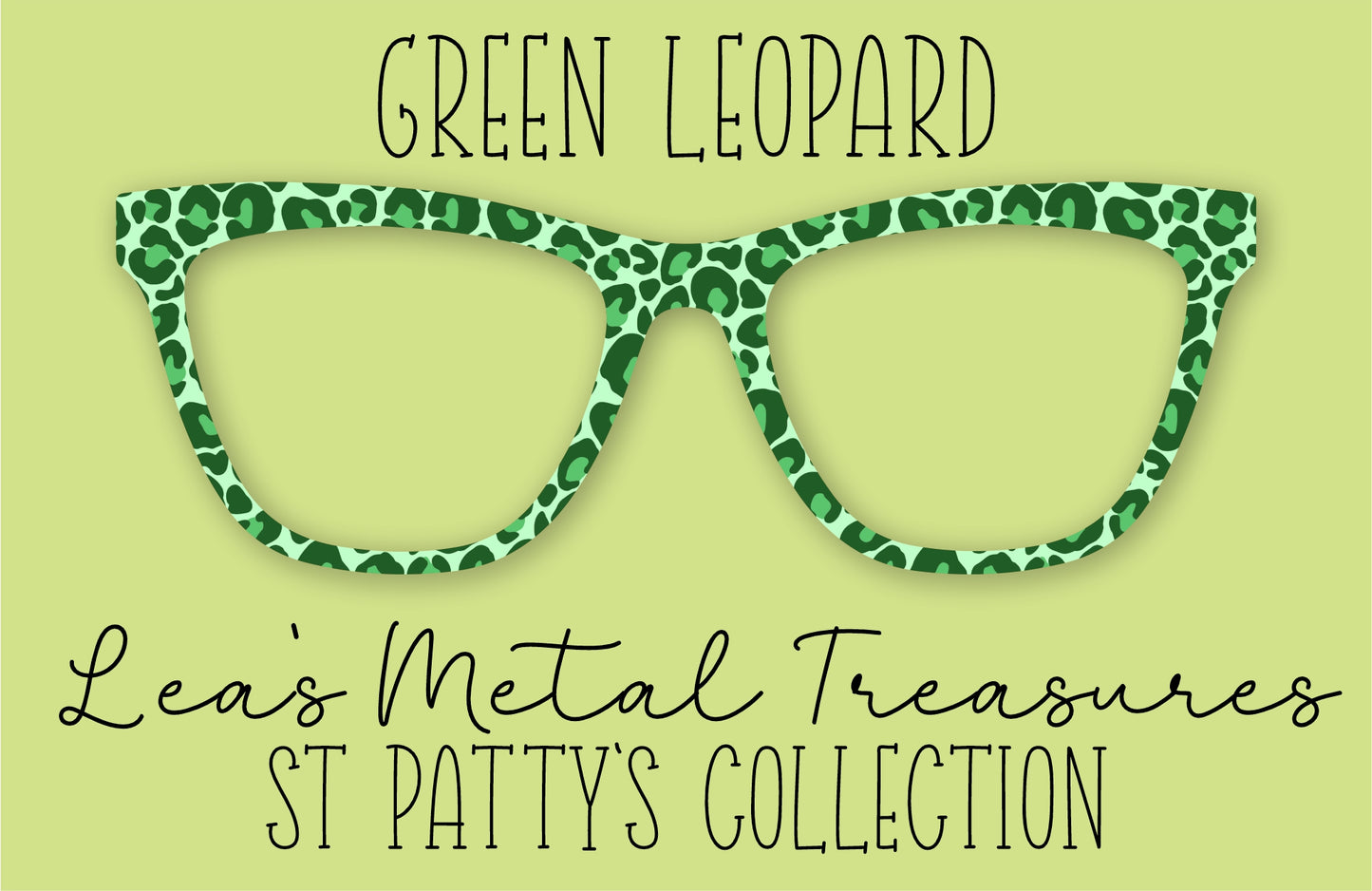 Green Leopard Eyewear Frame Toppers COMES WITH MAGNETS