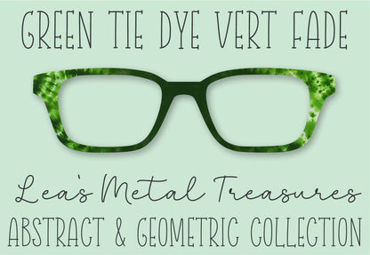 Green Tie Dye Vertical Fade Eyewear Frame Toppers COMES WITH MAGNETS