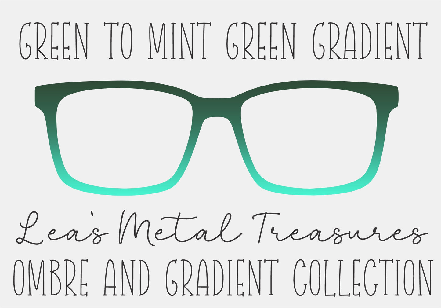 GREEN TO MINT GREEN GRADIENT Eyewear Frame Toppers COMES WITH MAGNETS