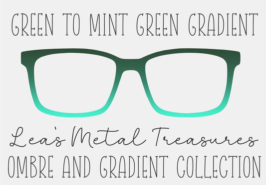 GREEN TO MINT GREEN GRADIENT Eyewear Frame Toppers COMES WITH MAGNETS