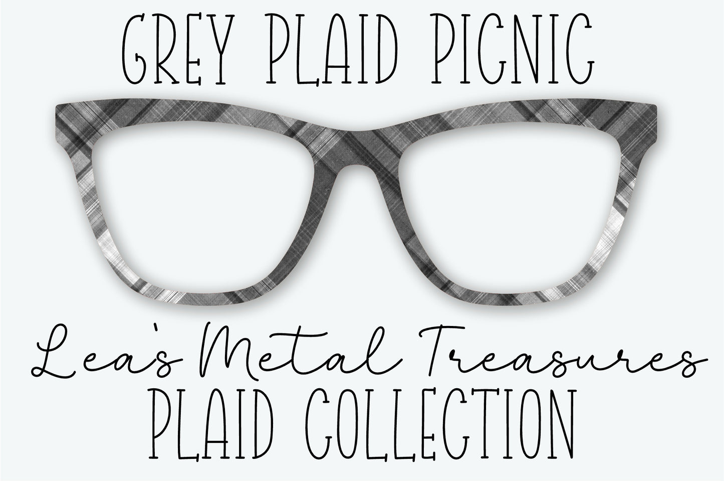GREY PLAID PICNIC Eyewear Frame Toppers SEPTEMBER 2026 TOPPER OF THE MONTH