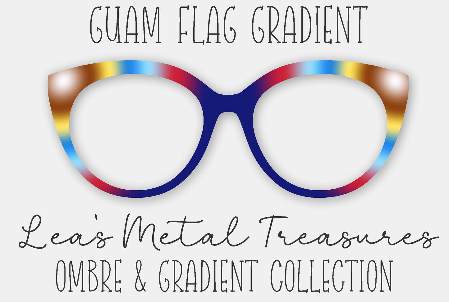 Guam Flag Gradient Eyewear Frame Toppers