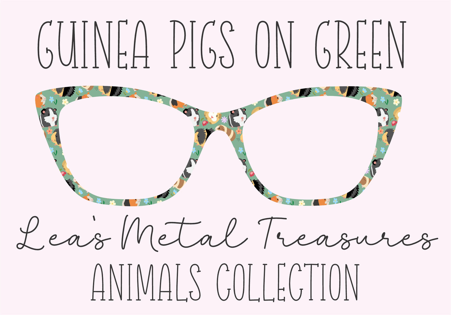 GUINEA PIGS ON GREEN Eyewear Frame Toppers COMES WITH MAGNETS
