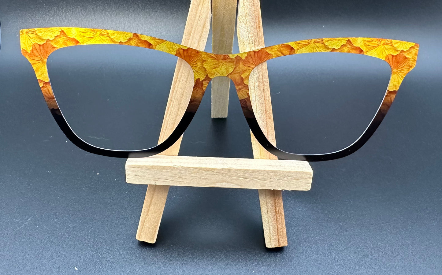 READY TO SHIP HALEY GOLDEN LOTUS FADE TO BLACK ON MATTE GOLD Eyewear Frame Topper