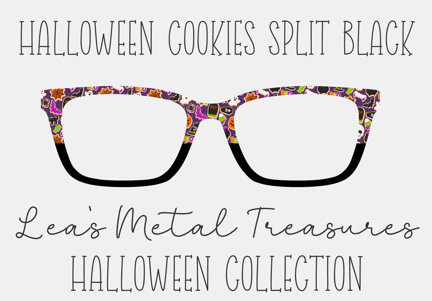 HALLOWEEN COOKIES SPLIT BLACK Eyewear Frame Toppers COMES WITH MAGNETS