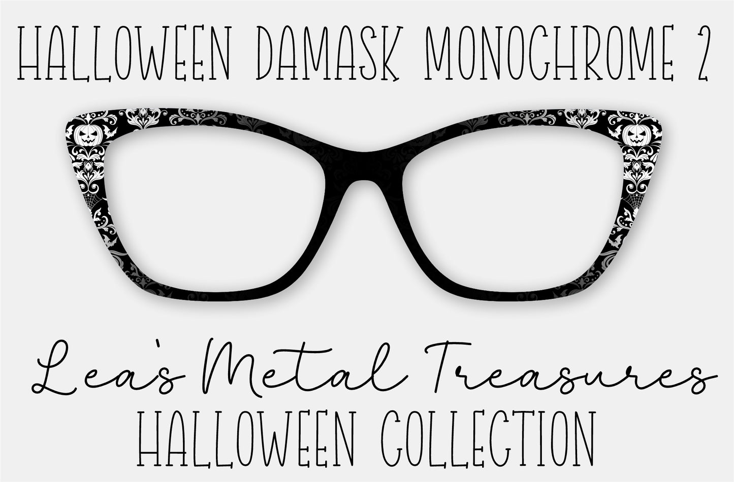 Halloween Damask Monochrome 2 Eyewear Frame Toppers