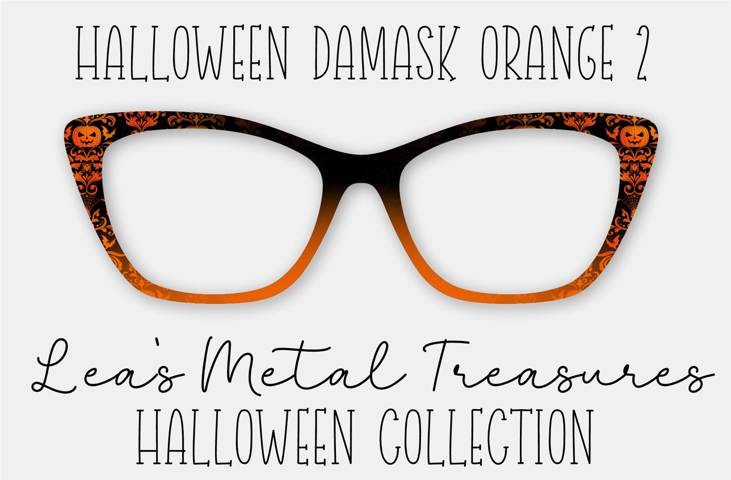 Halloween Damask Orange 2 Eyewear Frame Toppers