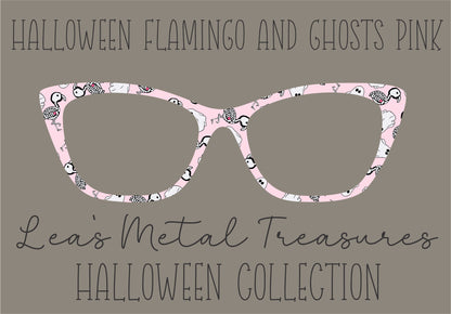 HALLOWEEN FLAMINGO AND GHOSTS PINK Eyewear Frame Toppers COMES WITH MAGNETS