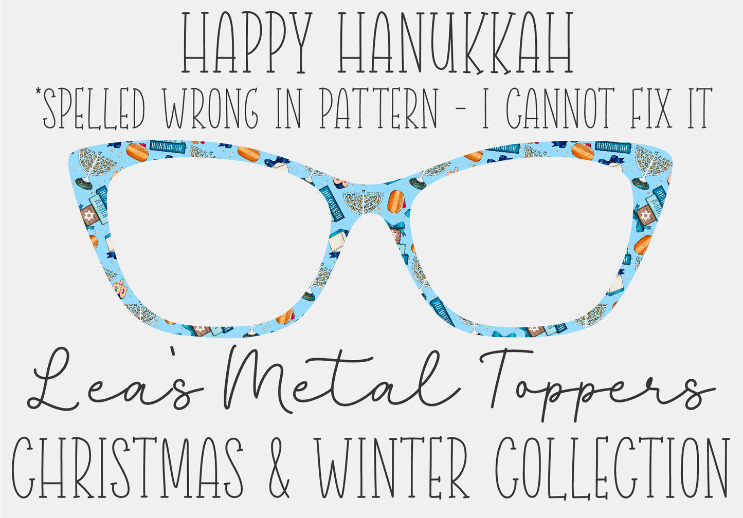 HAPPY HANUKKAH Eyewear Frame Toppers COMES WITH MAGNETS