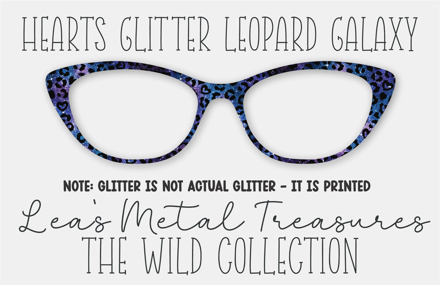 Hearts Glitter Leopard Galaxy Eyewear Frame Toppers