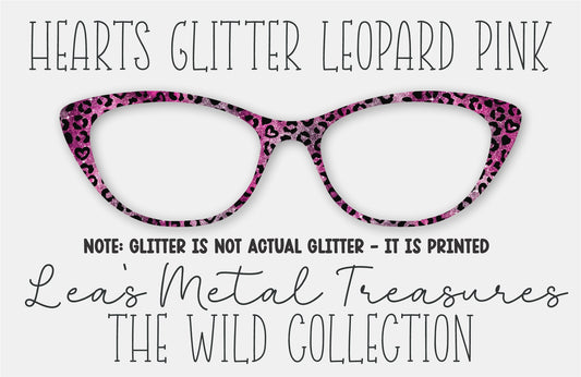 Hearts Glitter Leopard Pink Eyewear Frame Toppers