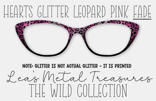 Hearts Glitter Leopard Pink Fade Eyewear Frame Toppers
