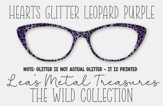 Hearts Glitter Leopard Purple Eyewear Frame Toppers