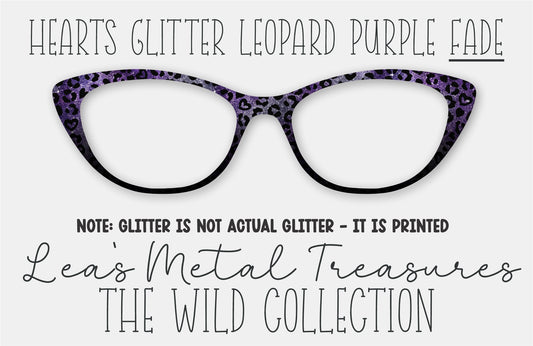 Hearts Glitter Leopard Purple Fade Eyewear Frame Toppers