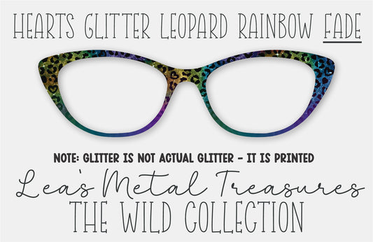 Hearts Glitter Leopard Rainbow Fade Eyewear Frame Toppers
