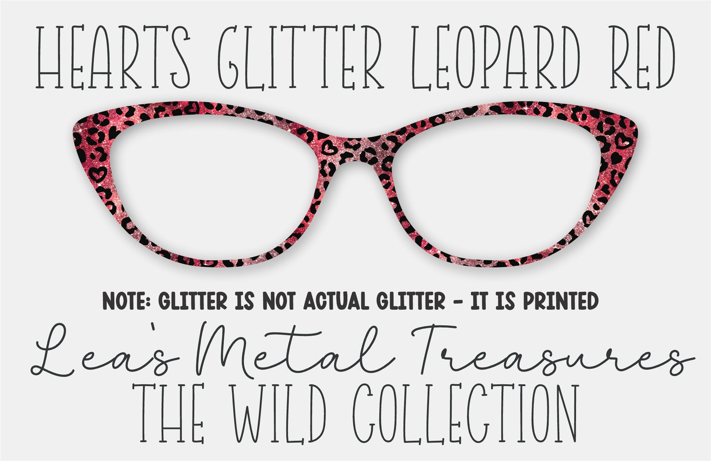 Hearts Glitter Leopard Red Eyewear Frame Toppers