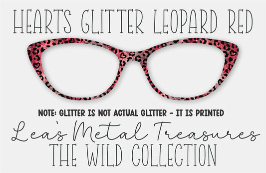 Hearts Glitter Leopard Red Eyewear Frame Toppers