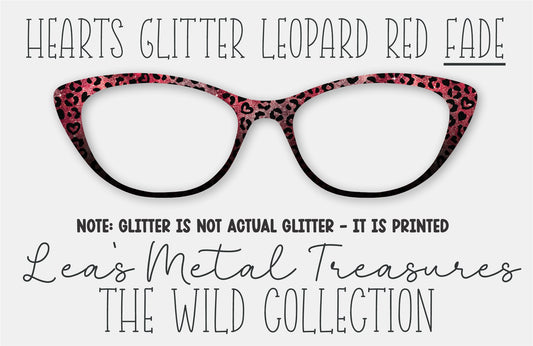 Hearts Glitter Leopard Red Fade Eyewear Frame Toppers