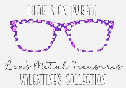 HEARTS ON PURPLE Eyewear Frame Toppers COMES WITH MAGNETS