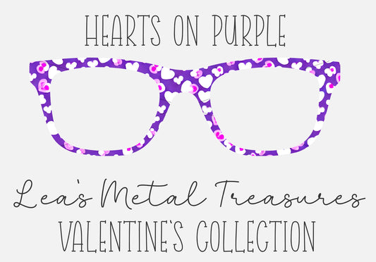 HEARTS ON PURPLE Eyewear Frame Toppers COMES WITH MAGNETS