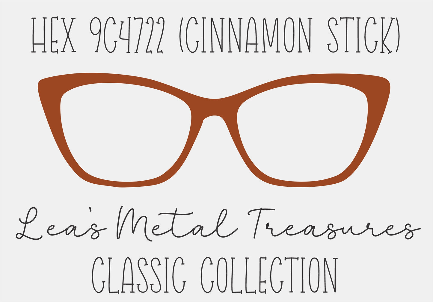 Hex 9C4722 Cinnamon Stick Eyewear Frame Toppers COMES WITH MAGNETS