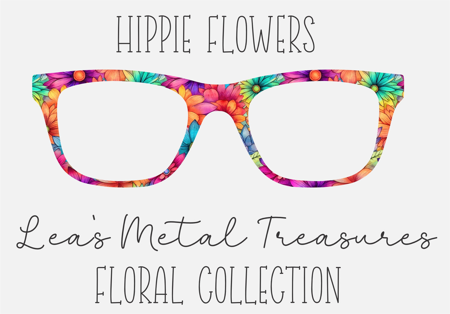 HIPPIE FLOWERS Eyewear Frame Toppers COMES WITH MAGNETS